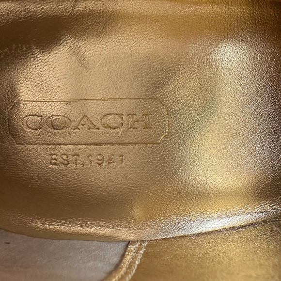 Coach Leather Zip-Back Heeled Ankle Booties Camel Brown Size 11 - Picture 7 of 9